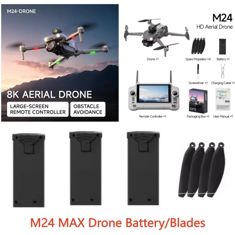 

M24 MAX GPS Drone Blades 2000MAH Battery For M24 MAX Drone M24 Drone Battery Blades M24 GPS Dron Battery Parts