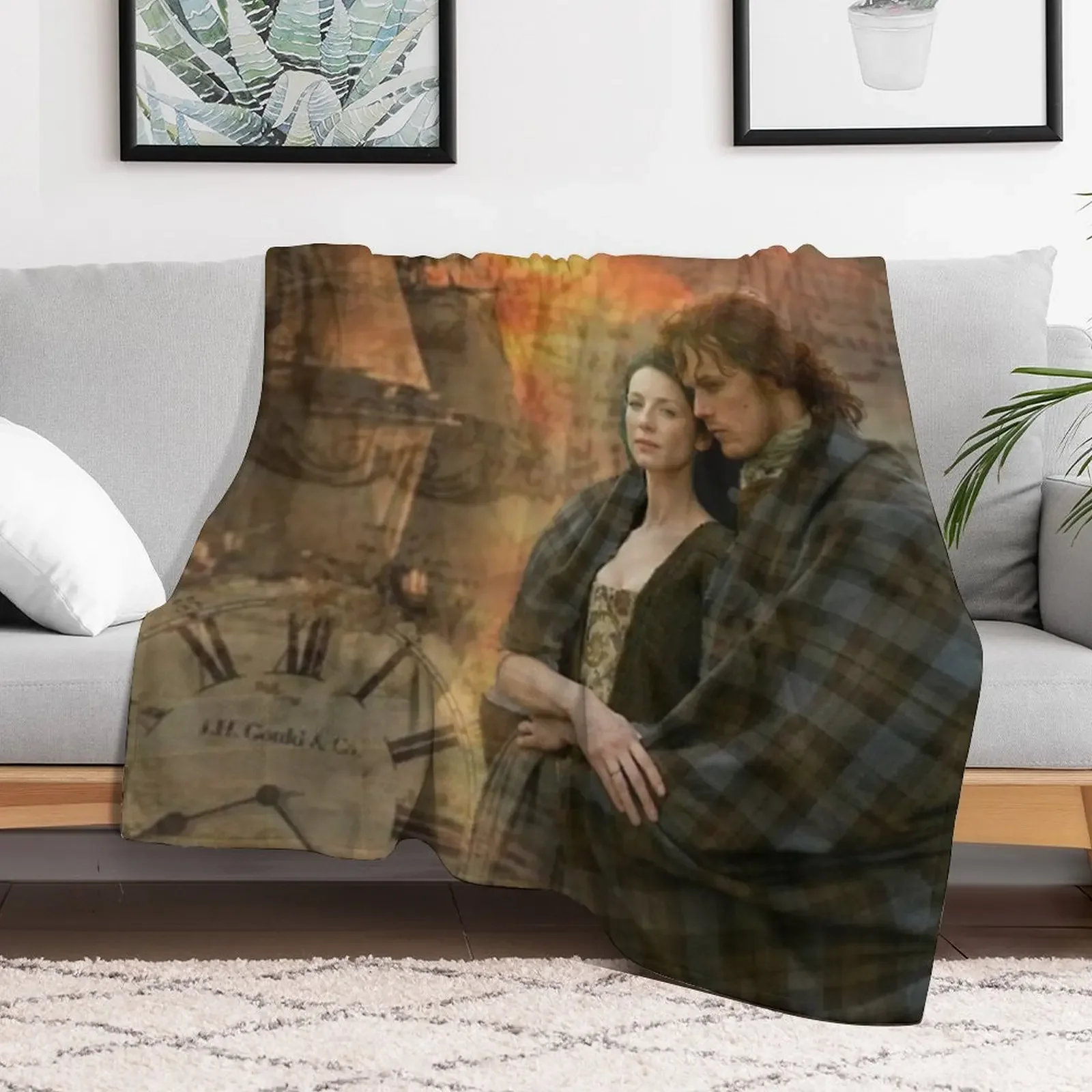 Outlander collage 1 - Throw Blanket Soft Plush Blanket as Housewarming Gift