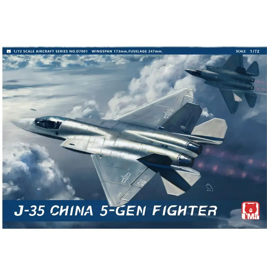 J-35 & J-35A Twin Set Chinese 5th Gen Fighter Model Kit` UMa Model D7001 1/72
