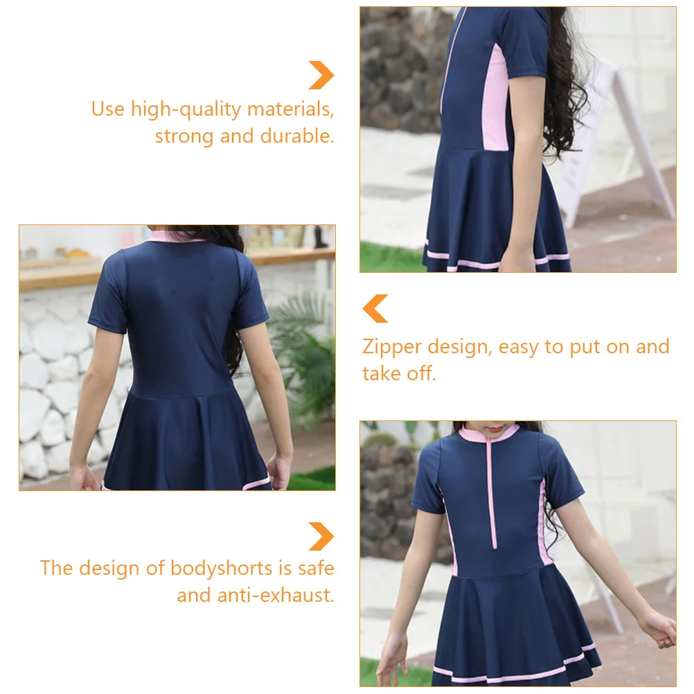 

1Pcs Girl Swimwear One-Piece Skirt Breathable Soft Lightweight Safe Kid Swimwear Summer Outdoor Pool Children Swimsuit