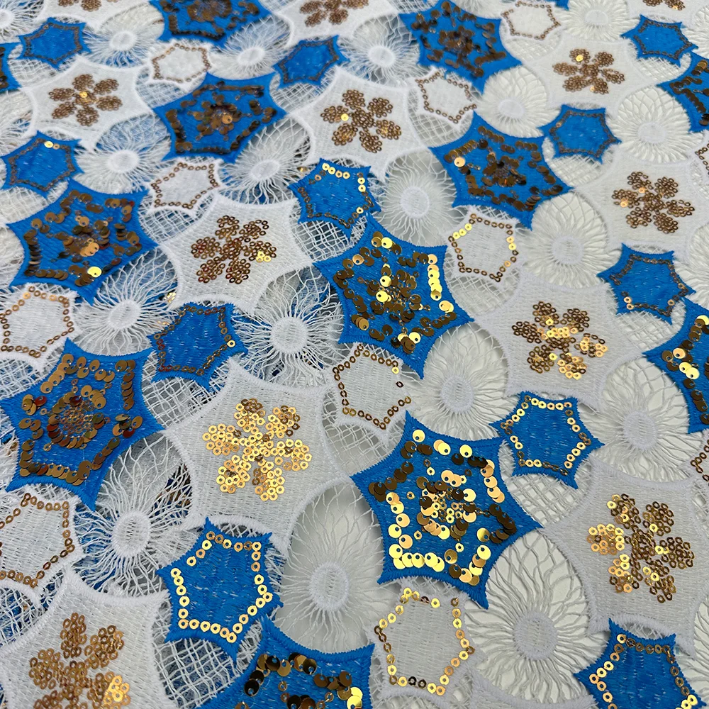 أحدث 2025 الترتر للذوبان في الماء أقمشة الدانتيل عالية الجودة النيجيري الأفريقي جبر الحبل الدانتيل 5 ياردة للنساء فساتين خياطة