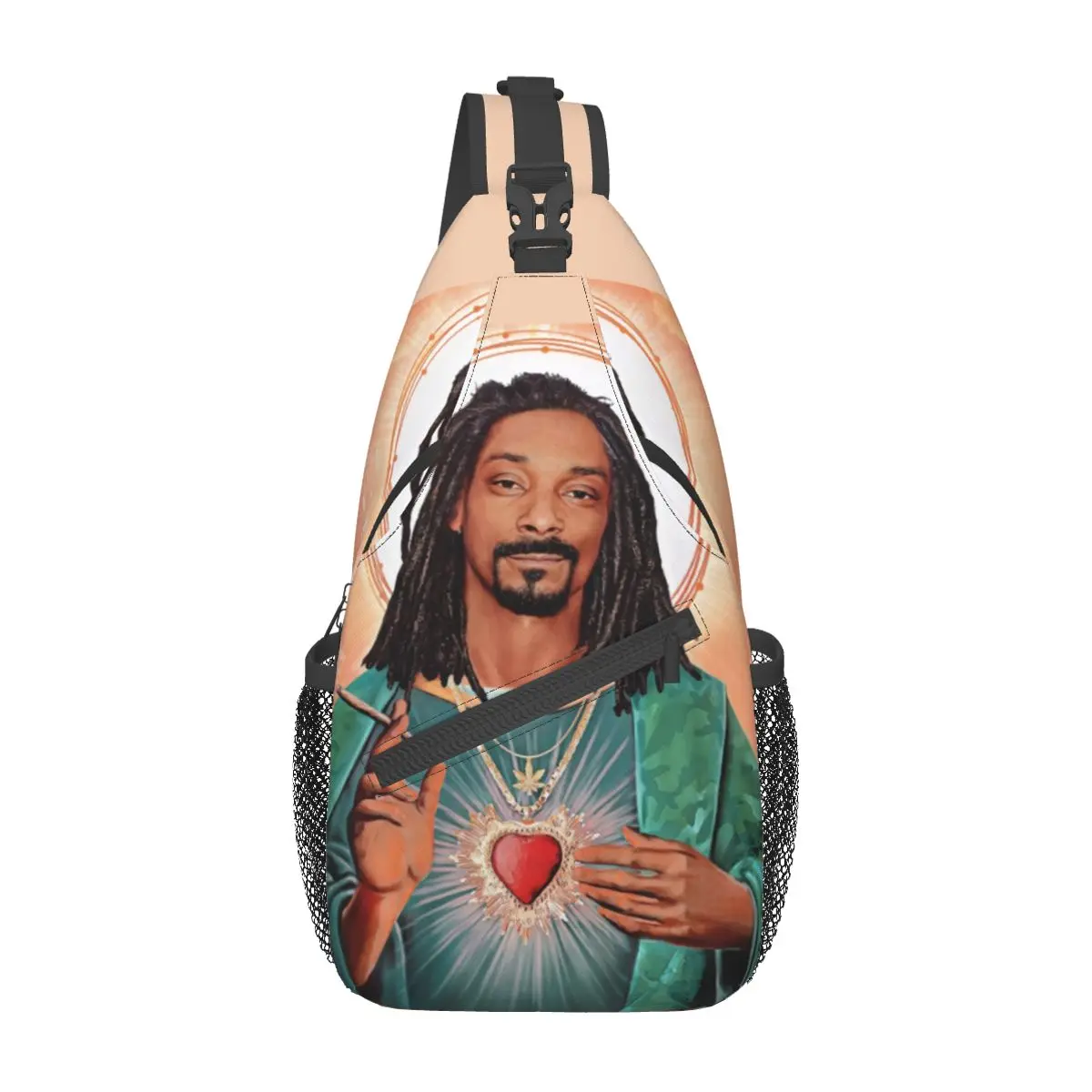 Jesus Snoop dogg Crossbody กระเป๋าสะพายเย็นกระเป๋าคาดหน้าอกคริสเตียนกระเป๋าเป้สะพายหลังประจำวันสำหรับเดินทางเดินป่ากีฬาแพ็ค