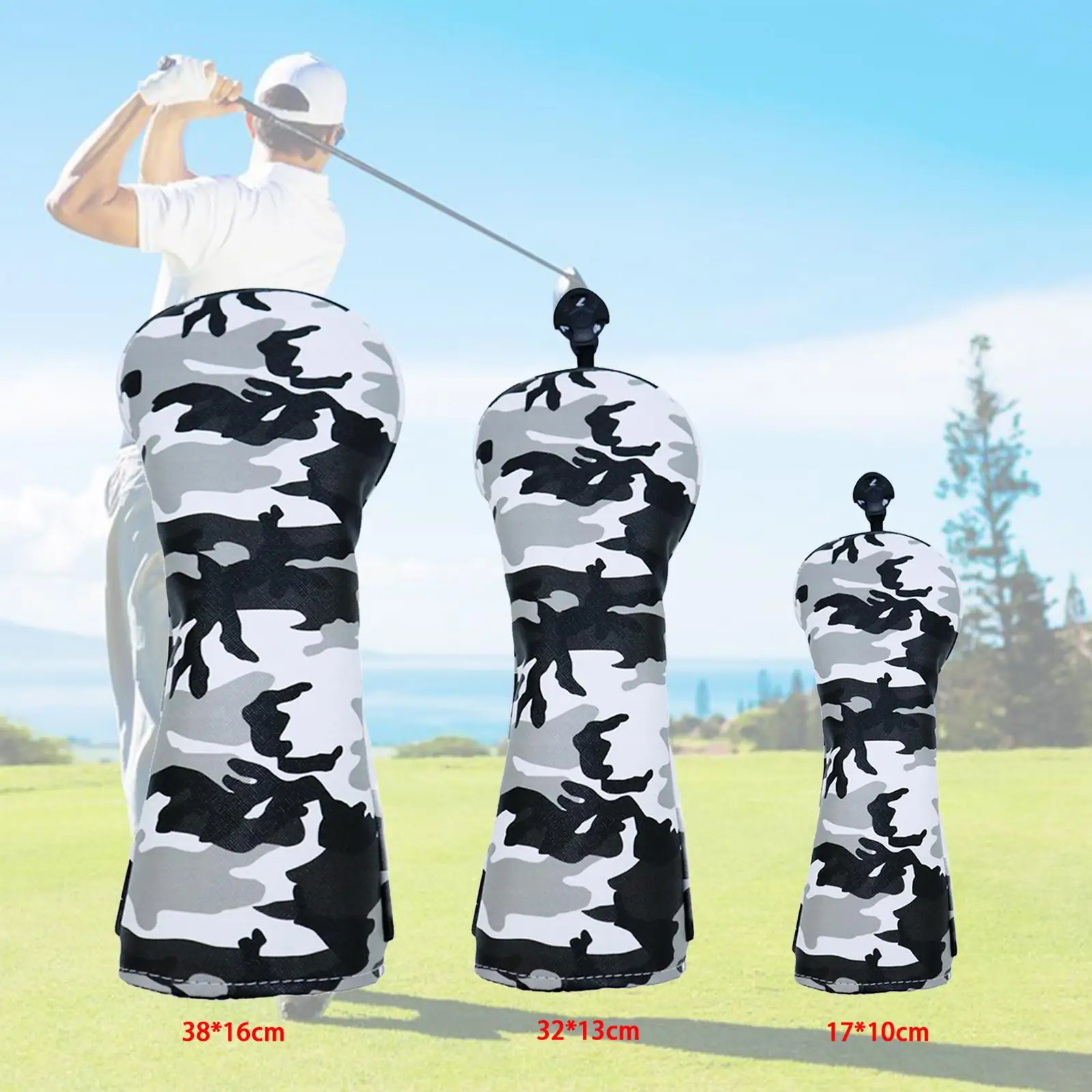 Dayanıklı Camo Golf ahşap Golf sopası kılıfı sürücü Fairway başörtüsü kol koruyucu