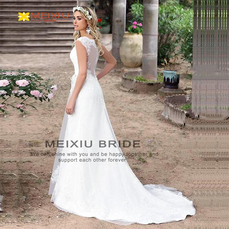 New Applique Double Shoulder Sweetheart Wedding Dress Custom Floral A-Line Design Photograph Charming Princess Bridal Gowns