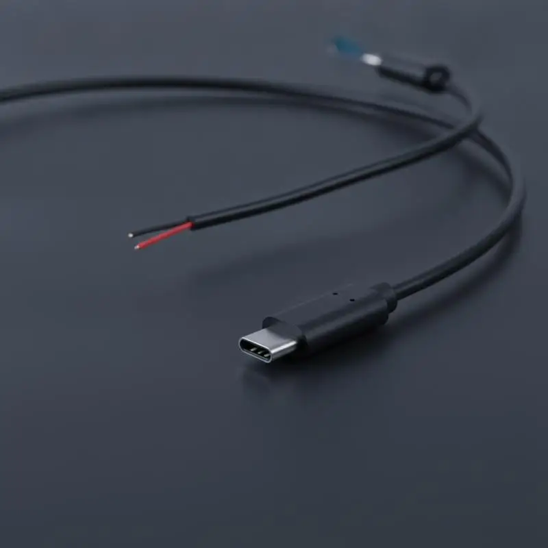 USB Type-C Pigtail Cable Extension Power Cable USB-C Plug To 2 Pin Bare Wire Open End Connector For DIY Repair Wire Cord