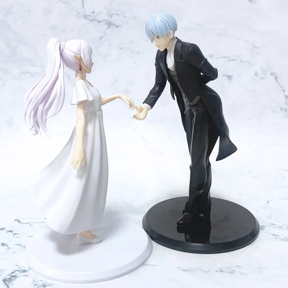 

Anime character Frieren: Beyond Journey's End figurine, dance dress Himmel, white dress Frieren figurine desktop model ornament