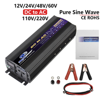 inversor 12V 24V 48V to 110V 220V Pure sine wave Off Grid inverter 2000w 3000w 5000w 6000w Dc to Ac power solar inverter