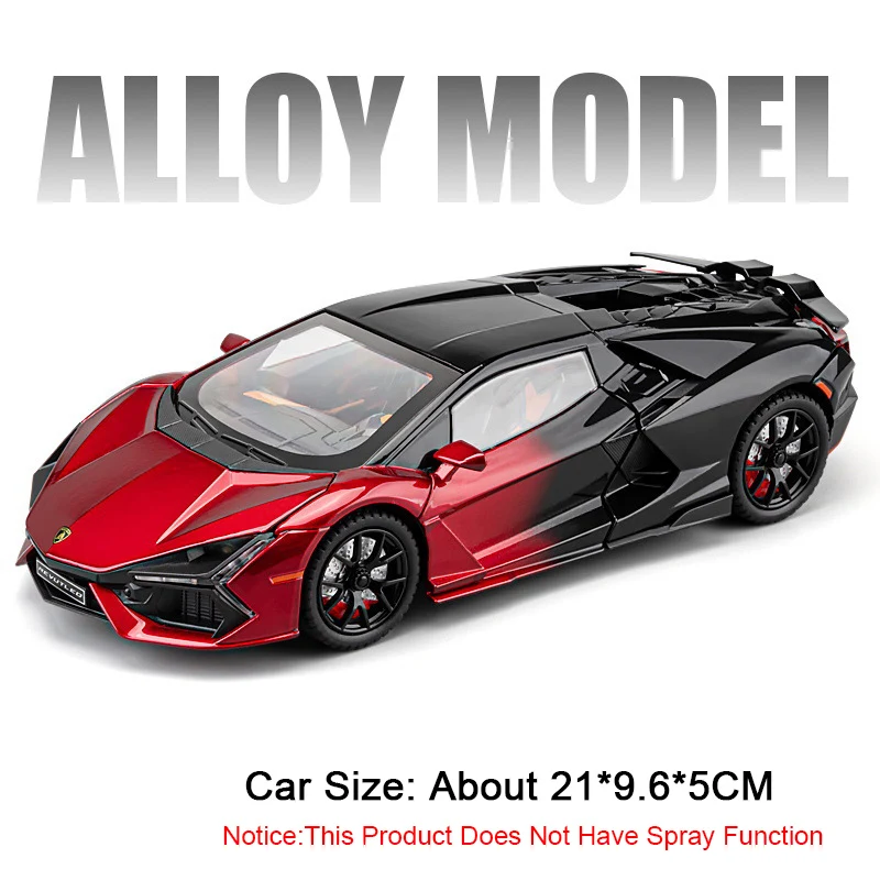 1:24 Schaal REVUELTO Miniatuur Model Speelgoed Sportwagens Legering Diecast Supercars Geluid Licht Deuren Geopend Trek terug voor Kinderen Geschenken