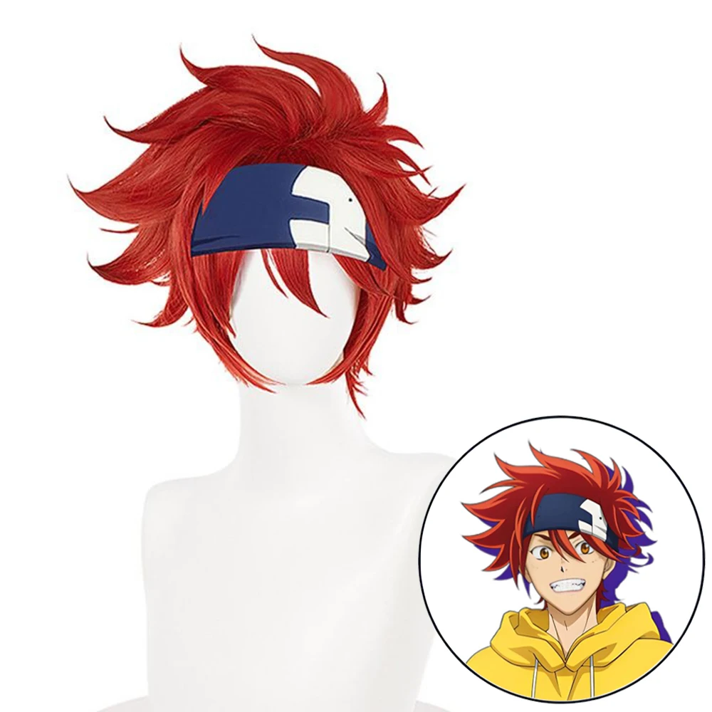 SK8 The Infinity Reki Kyan Cosplay Short Red Wig Anime Short Hair Flipped Out High Temperature Synthetic Fiber Wig for Comic Con