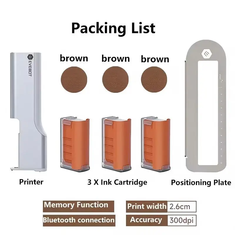 

EVEBOT Inkjet Printer With Food Grade Ink Cartridges Print Size 26*1000 MM 300 DPI WIFI Connection Include Positioning Plate