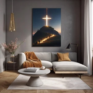 Cruz cristã moderna no topo da montanha parede arte, pintura da lona, Jesus crentes, cartazes para quarto, casa, decoração da igreja 8 principais vendas poster católico - №1