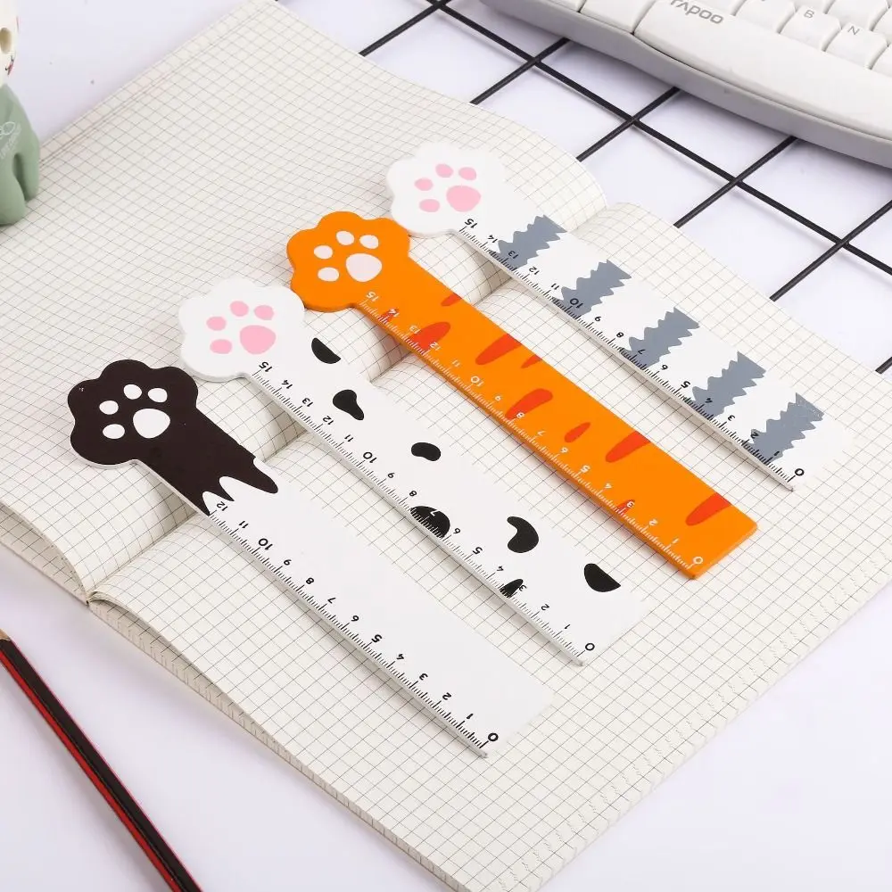 

Cat's Paw Cute Wood Tools Ruler Cartoon Funny 15CM Straight Ruler Novetly Creative Student Straight Ruler Award Gift