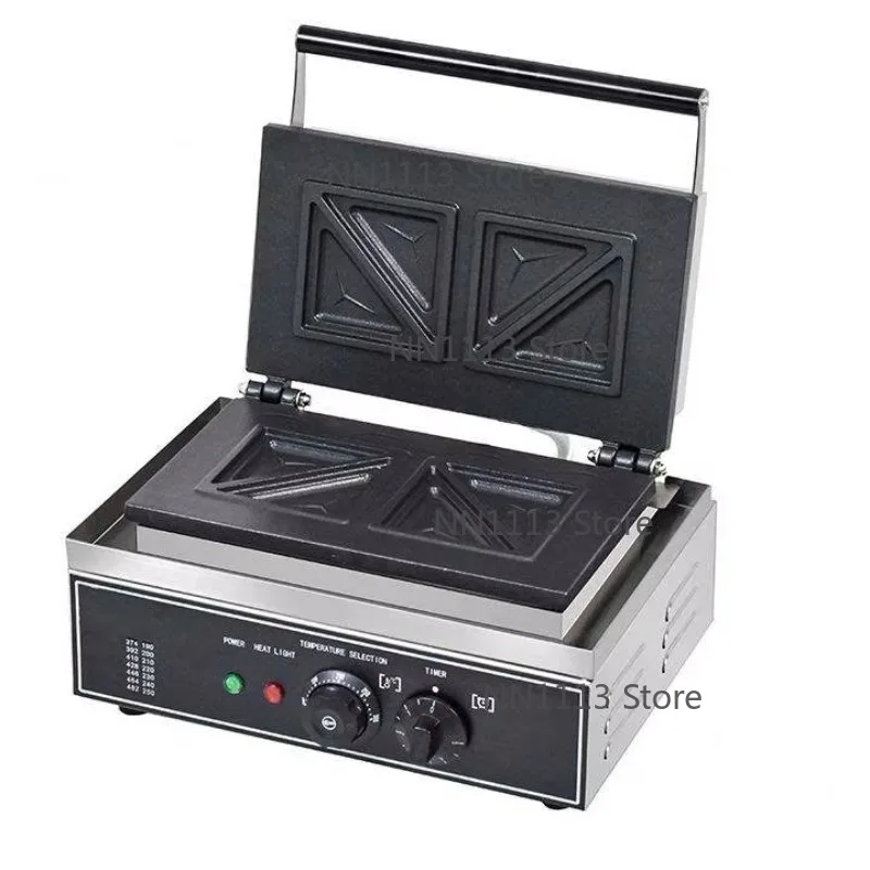 Commercial Sandwich Maker 1550W Electric Non-Stick Waffle Makers Machine with Coating 122-572℉ Breakfast Toast Sandwich Maker