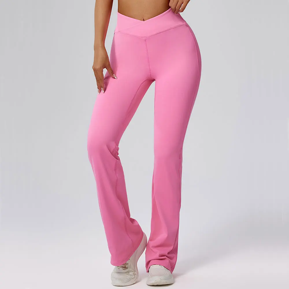 Joga Bell-bottoms damskie legginsy fitness bieganie spodnie rowerowe oddychające legginsy sportowe wysokiej talii letni trening odzież gimnastyczna