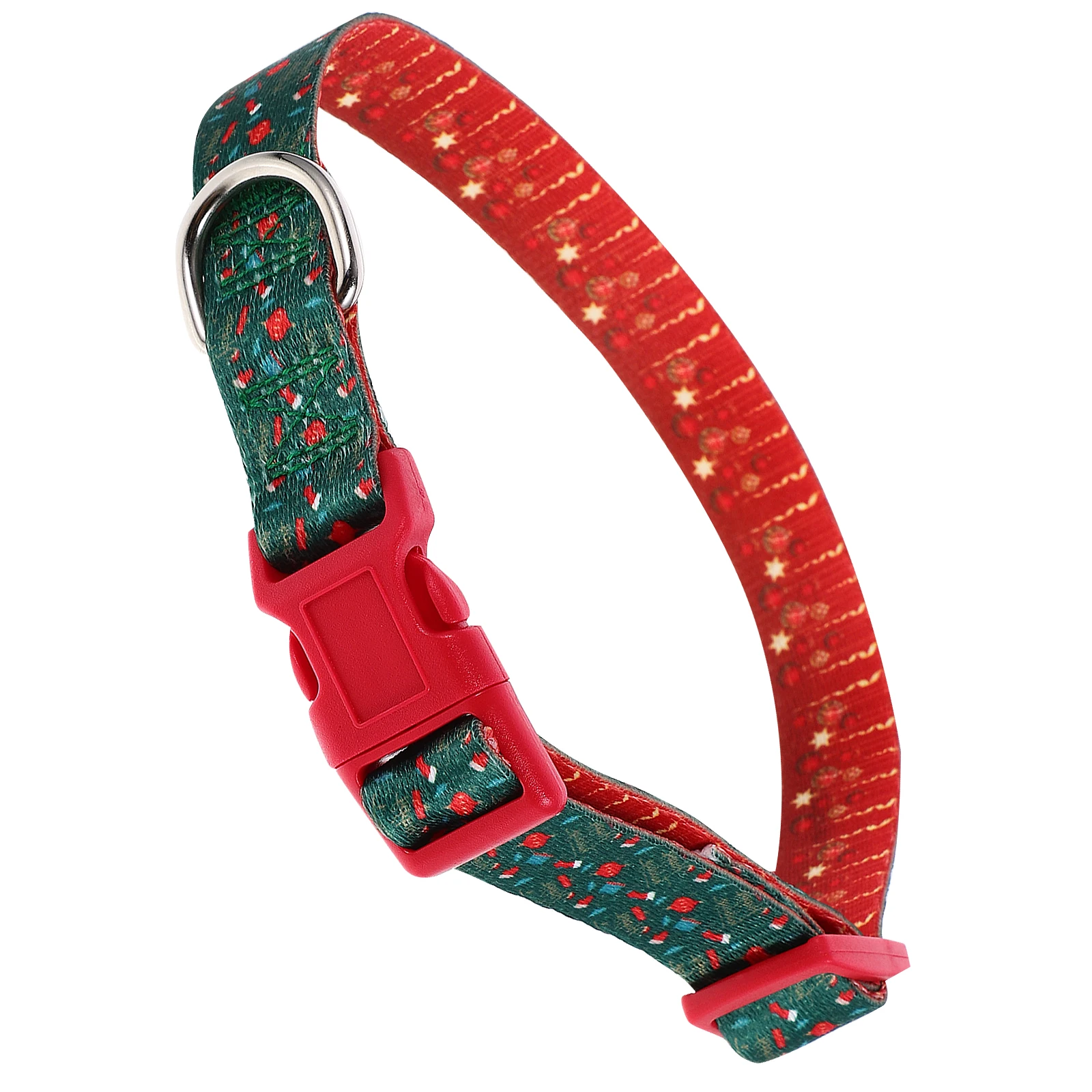 

Christmas Dog Necklace Small Adjustable Pet Collar Festive Collars Ribbon Trim Kitten Holiday Xs Polyester Tree