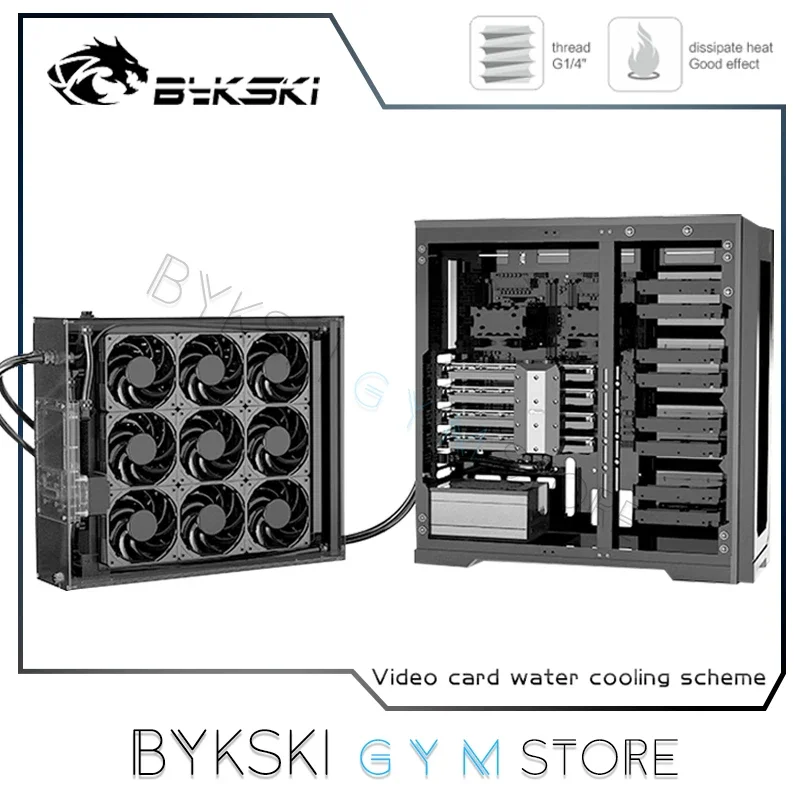 Bykski Customized External Multi graphics Card Water Cooling Scheme Split Water Cooling 4090/4080