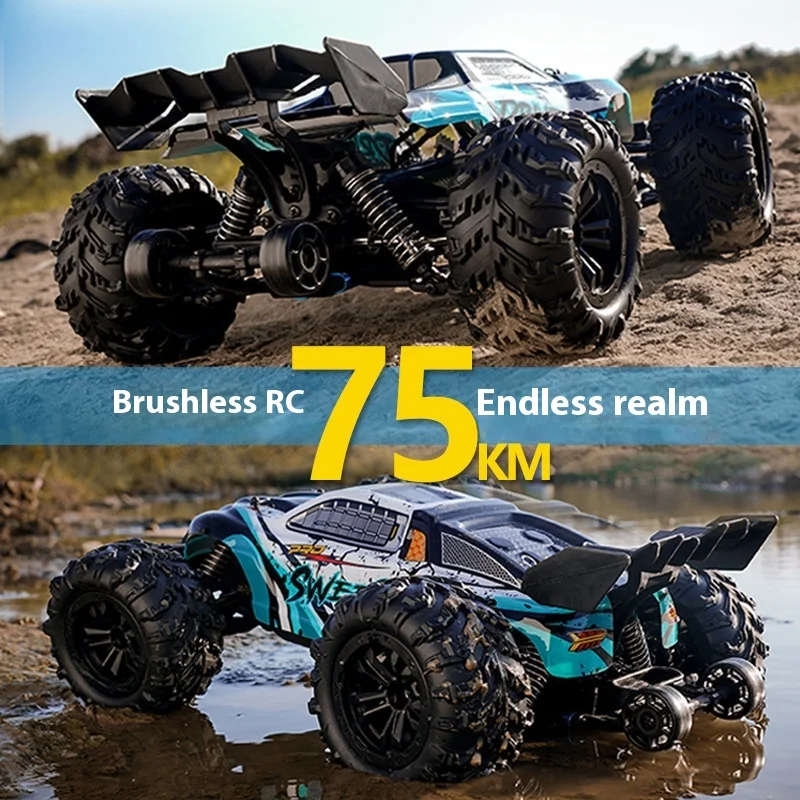 1:16 80km/H Brushless Rc Drift Car With Led Lights 4wd Electric High Speed Racing Remote Control Monster Truck For Kids Adults