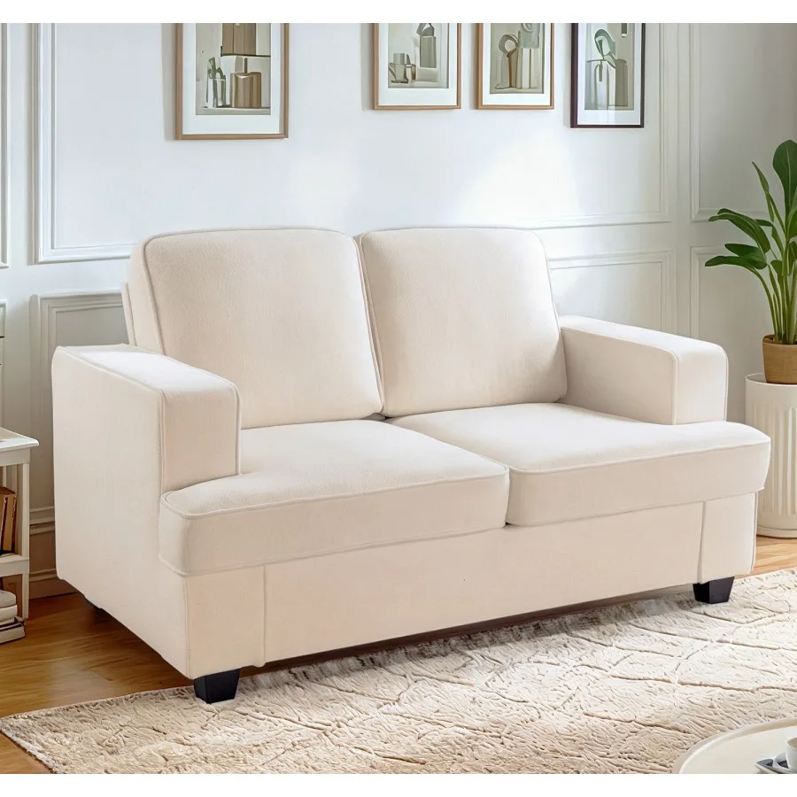 Modern Velvet Loveseat, Comfortable 2 Seater Couch with Deep Seating and High-Density Foam, Loose Back Cushions, Wide Arms, Liv