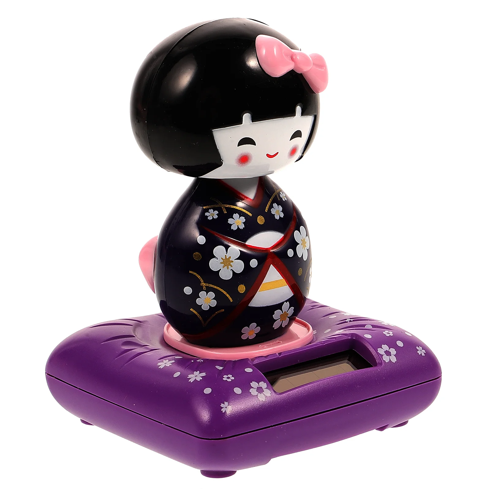 Solar Powered Japanese Maiko Car nament Cute Auto Interior Decor Kimono Gift Nodding Toy Vehicle Accessory Home Office