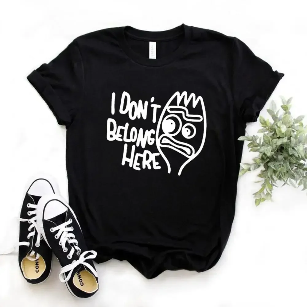 

I Don't Belong Here Print Women tshirt Cotton Hipster Funny t-shirt Gift Lady Yong Girl Top Tee 6 Color women t shirt