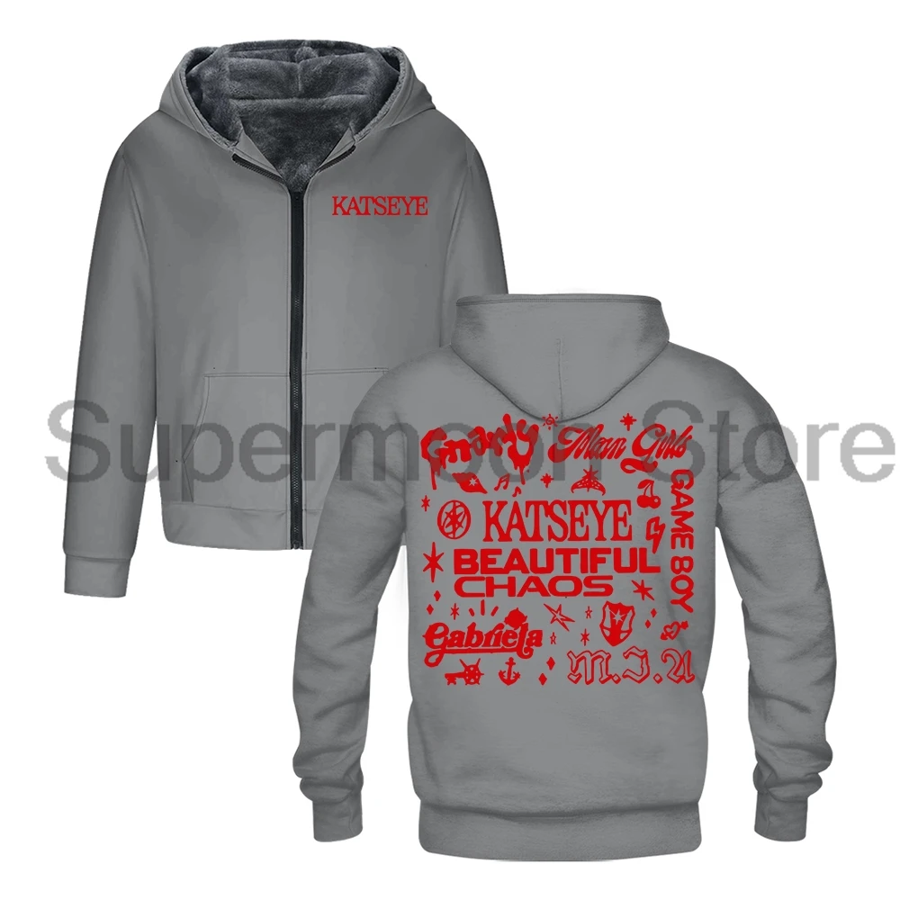 سترة Kpop Katseye Beautiful Chaos Album Merch بسحاب وأكمام طويلة ملابس الشارع الشهير للرجال والنساء معطف شتوي سترات