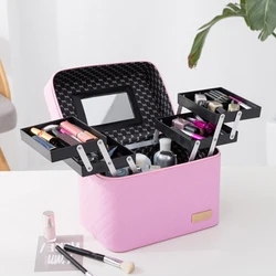 Borsa cosmetica multistrato organizzatore di trucco di bellezza impermeabile con cerniera