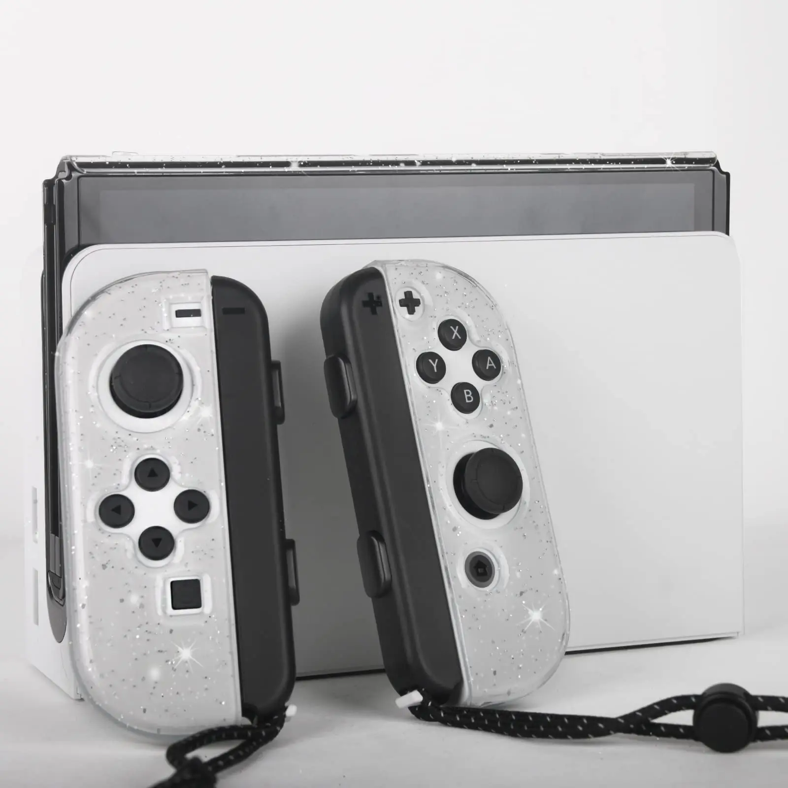 Trong Suốt Pha Lê Trong Suốt Ốp Lưng Glitter Cho Công Tắc Oled Tay Cầm Chơi Game Bảo Vệ Ốp Lưng Cứng Dành Cho Công Tắc Oled Vỏ Da