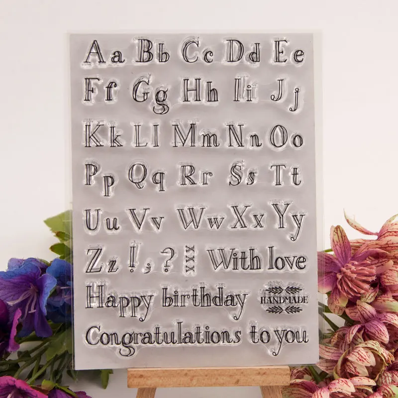 Lowercase Uppercase English Alphabet Letters Transparent Clear Silicone Stamp/Seal DIY scrapbooking/photo album Decorative