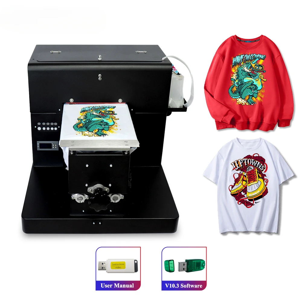 OYfame A4 dtg printer Direct to Garment Printing Printer A4 t-shirt machine A4 Flatbed Printer For dark and light t shirt print