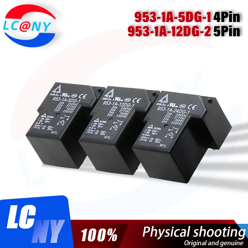 2Pcs New Original HSIN DA 953-1A-5DG-1 5VDC 953-1A-12DG-1 12VDC 953-1A-24DG-1 -2 24VDC 4PIN 5PIN 30A 5V 12V 24V Power Relay