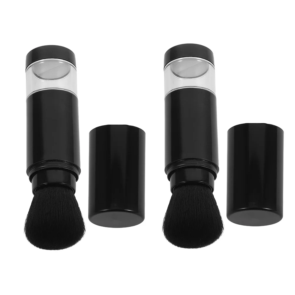 Pennello compatto per trucco da 2 pezzi, dispenser di polvere integrato, design elegante per fondotinta viso, fard, facile da trasportare, uso quotidiano, strumento di bellezza