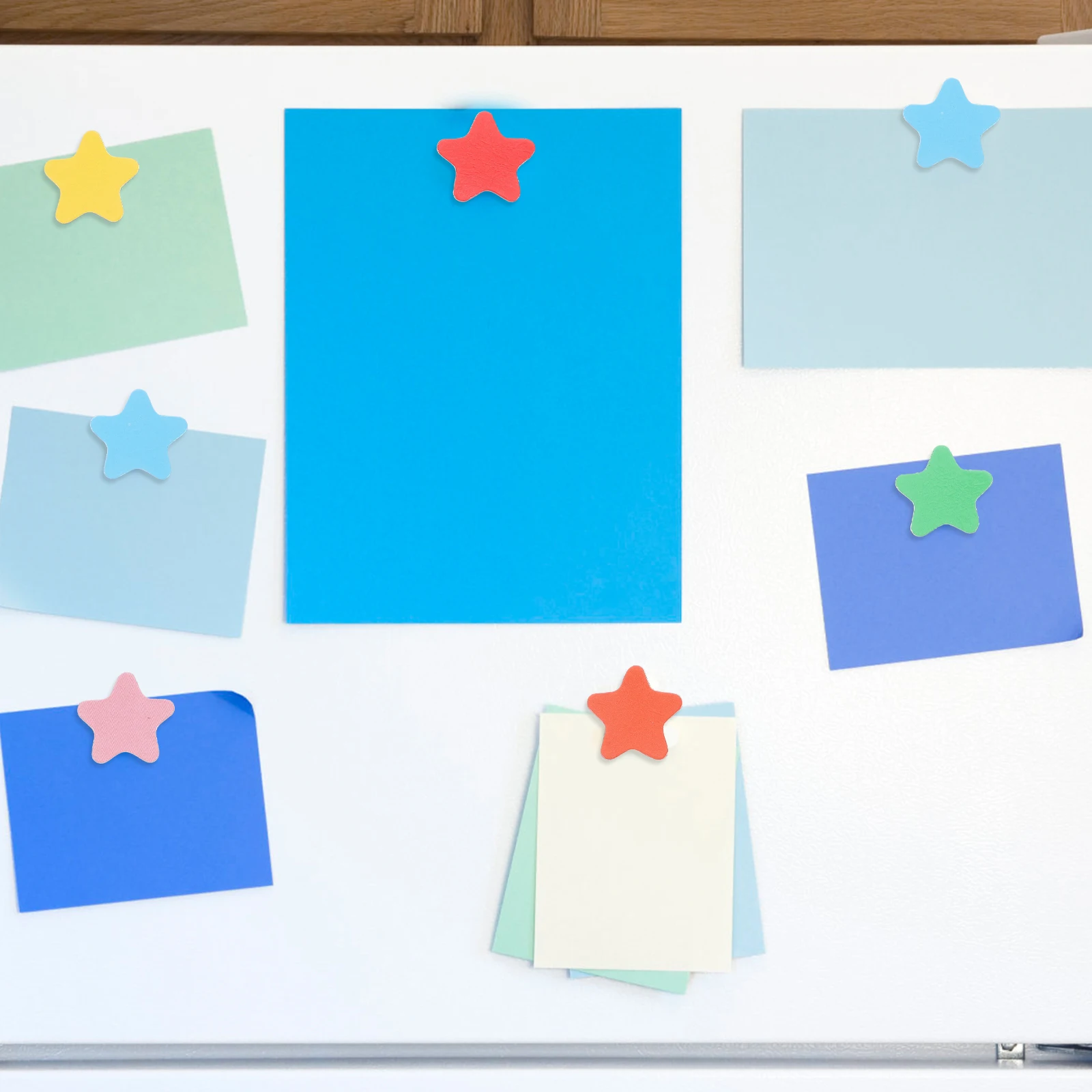 

240pcs Star Shaped Fridge Magnets 2cm Red Yellow Green Blue Pink Blackboard Stickers Decorative Kitchen Home