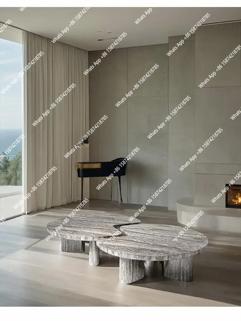 XS Designer Geometric Marble Coffee Table Set, Modern Luxury Living Room Centerpiece, Heat & Scratch Resistant, Customizable