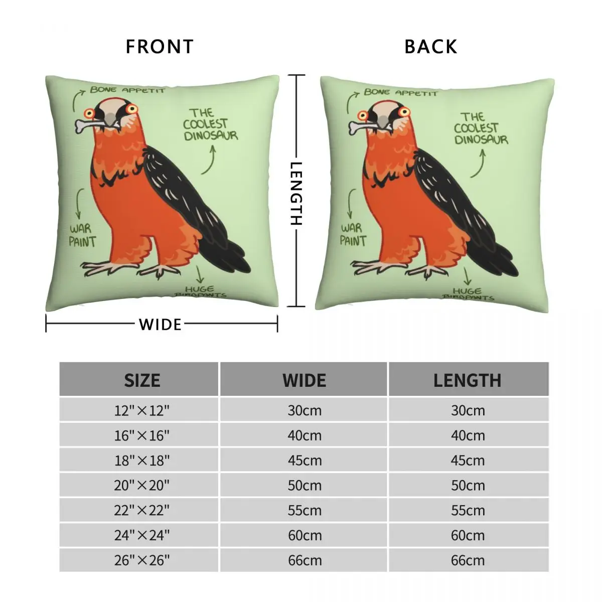 Bearded Vulture Perks Square Pillowcase Polyester Linen Velvet Creative Zip Decor Pillow Case Car Cushion Cover