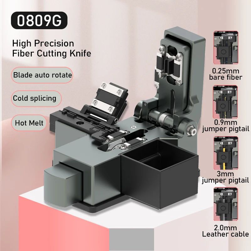2023ใหม่0809กรัมมีดตัดไฟเบอร์ fttt เครื่องมือตัดสายไฟเบอร์ออปติกความแม่นยำสูงเครื่องมือตัดใบมีด16จุดหมุนอัตโนมัติ