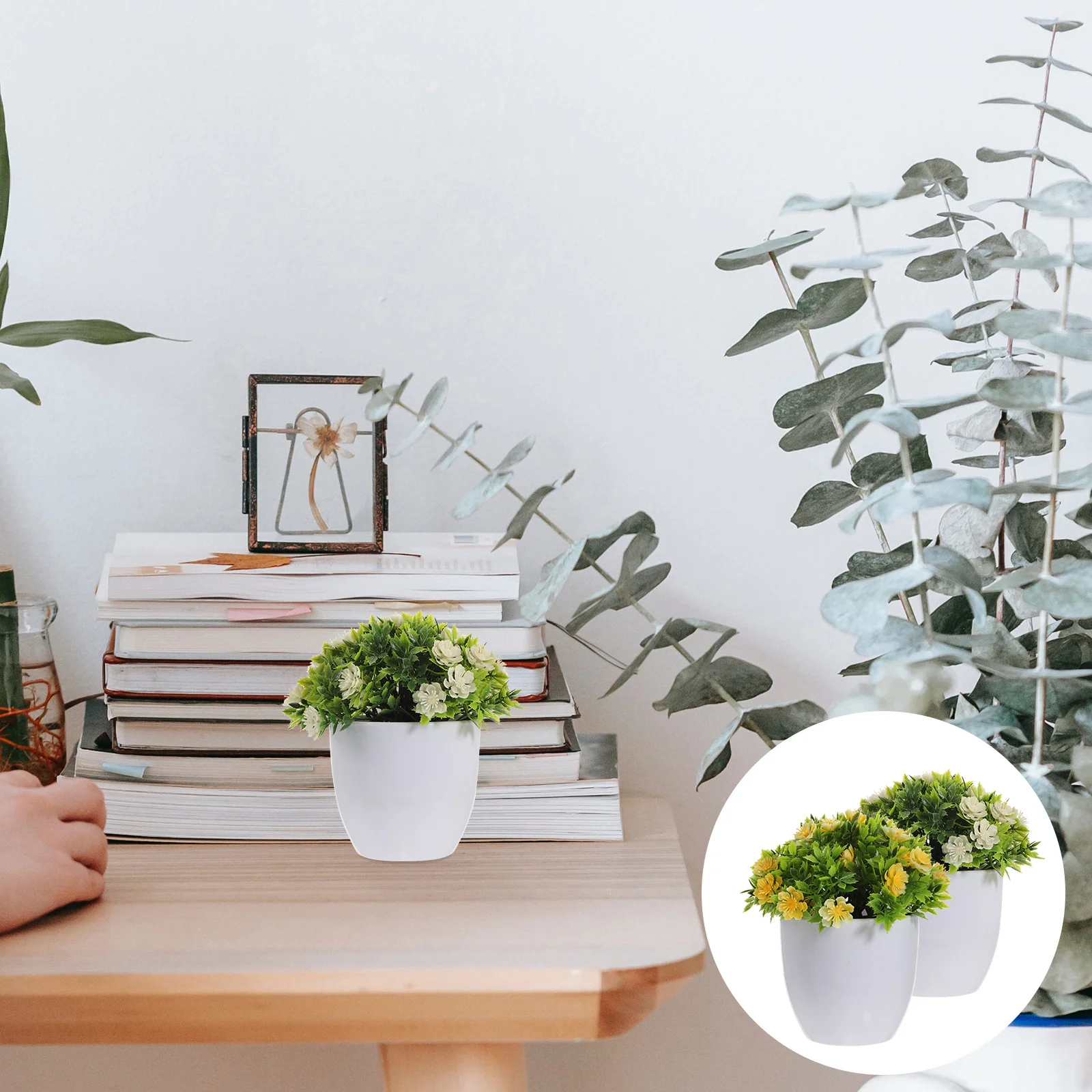 

2Pcs Artificial Bonsai Realistic Fake Potted Plant Simulation Green Plants Desktop Shelf Office Bedroom Decorative Indoor Plants