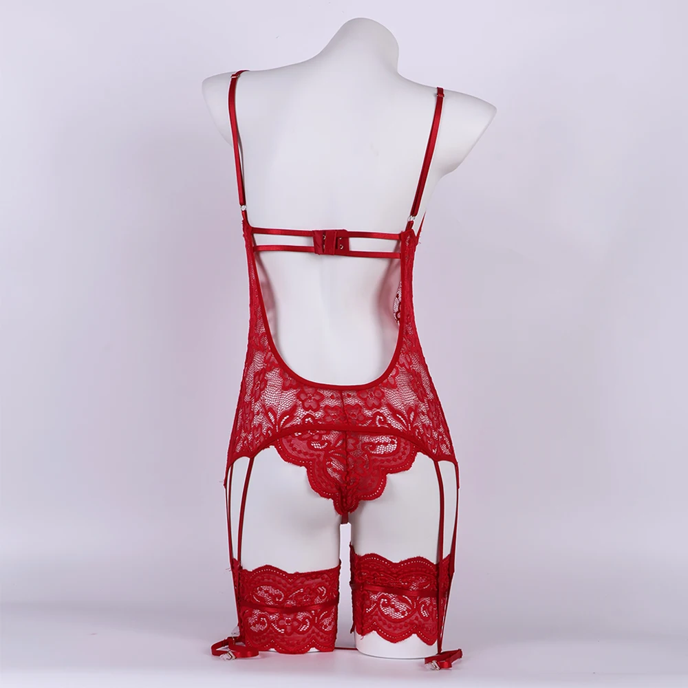 Lace Sexy Lingerie for Women Transparent Hot Porno Erotic Underwear Exotic Bra Set and Garter Lingerie Sexy Hot Porn Sleepwear