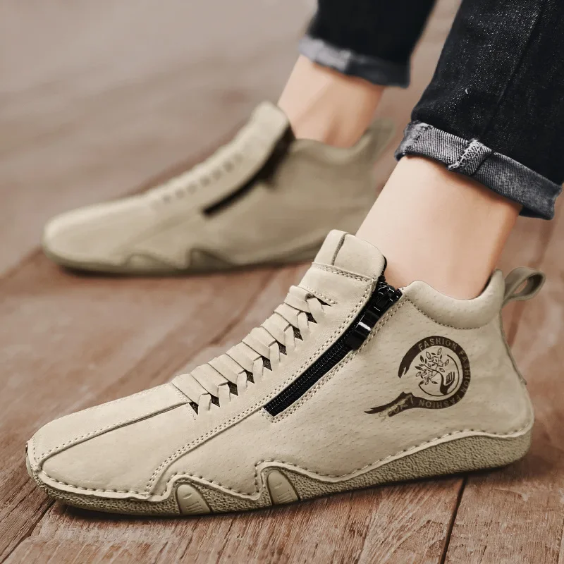 Shoes for Men New Zipper Designer Men's Boots Autumn Low-top Men Casual Shoes Lightweight and Comfortable Walking Flats image 3