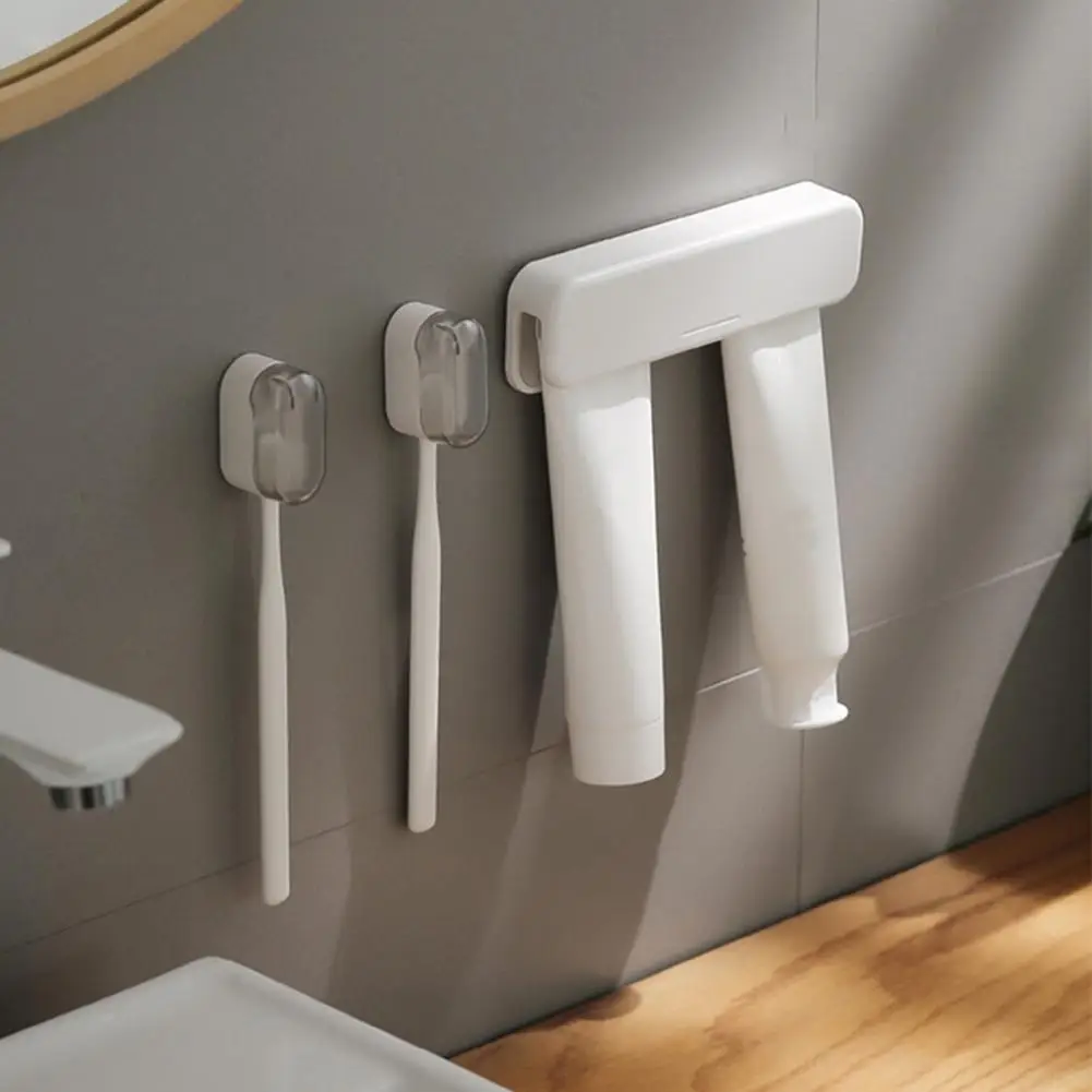 

No Drill Toothbrush Holder Wall Mount Toothbrush Holder with Cover Waterproof Bathroom Organizer Rack No Drill Electric 97