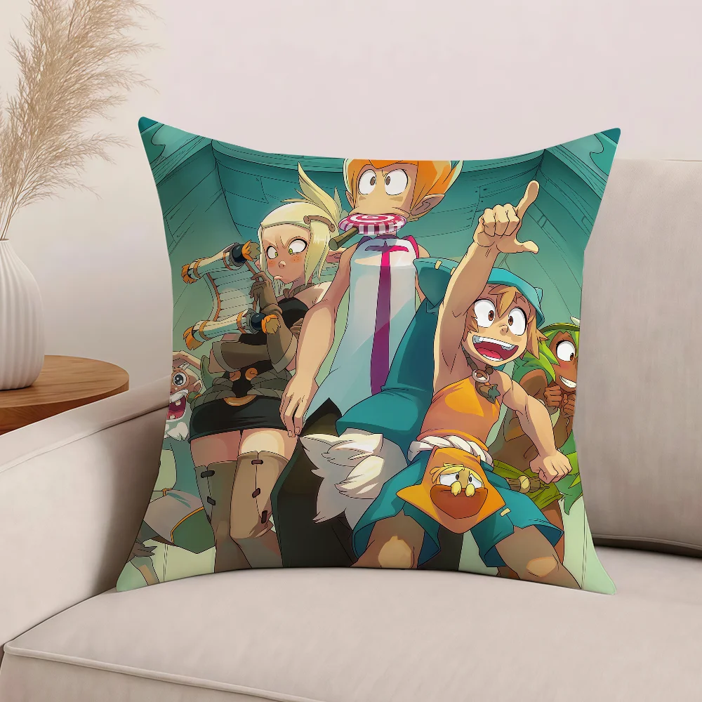 كيس وسادة كرتوني W-Wakfu وسائد مكتبية مناسبة لغطاء الوسادة المزخرف لغرفة نوم السيارة