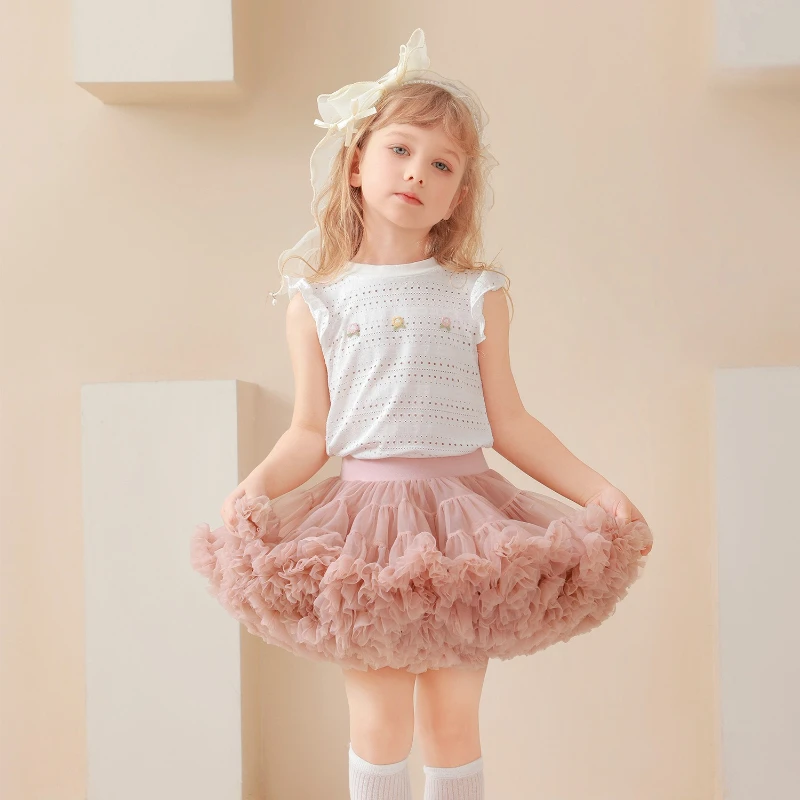 

Tulle Tutu Skirt Extra Puffy Princess Skirt For Children's Day, Holiday Party Outfit Soft Tutu , Elastic Waistband Pettiskirt