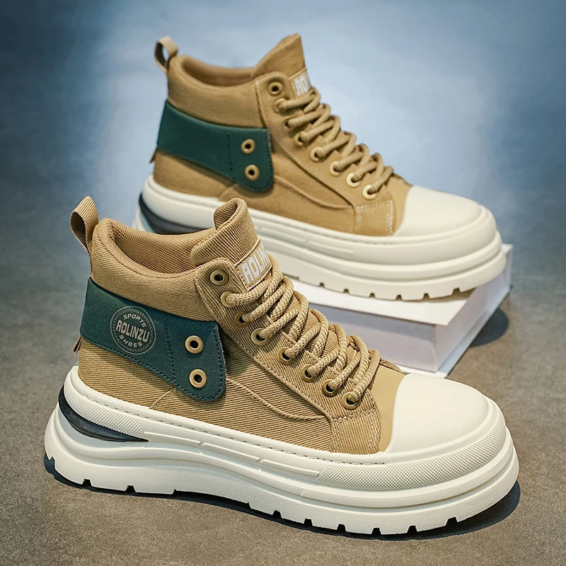 Ankle Boots Fashion Sneakers Male Vintage Styles Casual Men Shoes Designer Comfortable Leisure Leather Tooling Board Footwear 44
