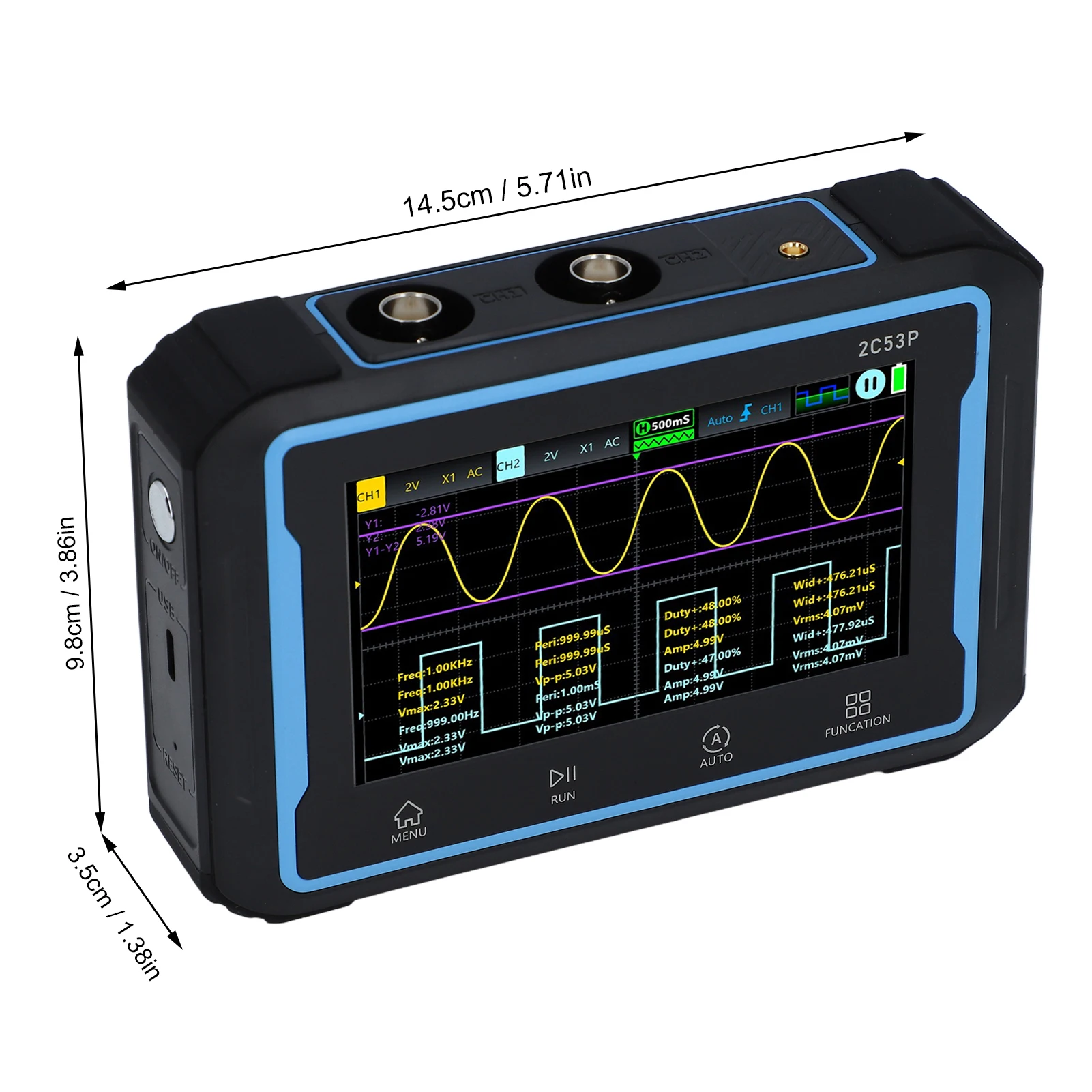 Oscilloscope Multimeter 3 in 1 Design Handheld Digital Oscilloscope Multimeter Built in 4000mAh Lithium Battery for Industry