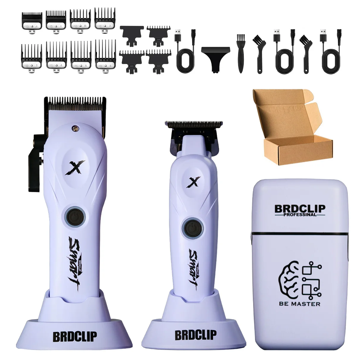 BRDCLIP 108 109 609 Paars Kapper Professionele 8800 RPM 4500 mAh Tondeuse 10000 RPM Salon Elektrisch Scheerapparaat 7700 RPM Tondeuse