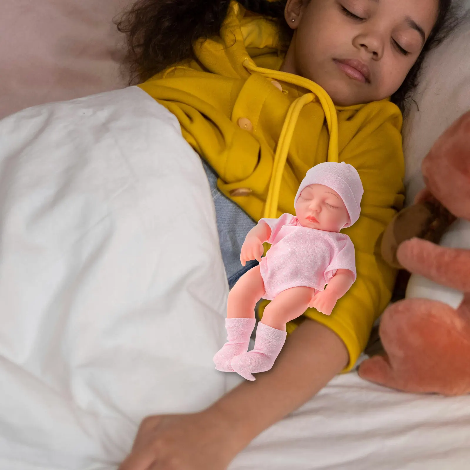 

Small Realistic Newborn Lifelike Baby Soft Vinyl Vivid Baby Plaything for Toddlers Creative Pretend Parenting Vivid