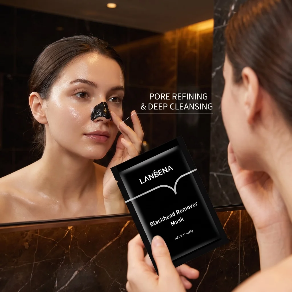 LANBENA Bamboo Charcoal Pore Peel Off Mask Clear Nose Blackheads Deep Cleansing Hydration Refine Uneven Facial Skin Surface