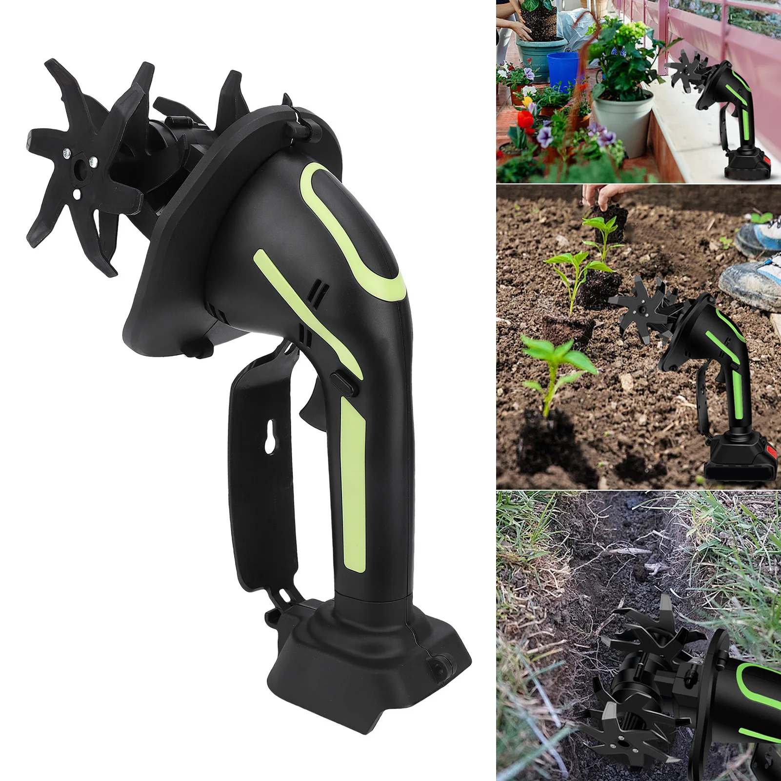 Cordless Garden Tiller Electric Garden Tiller Rechargeable Handheld Cordless Mini Cultivator for Loosening Soil Tilling Weeding view 5