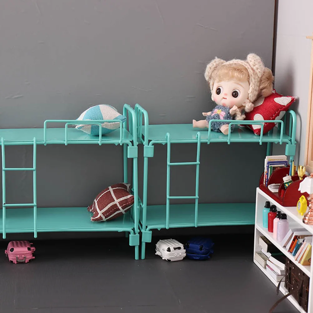 Baby Bunk Bed Mini Mold Dollhouse Furniture Alloy 1/12 Scale Figure Accessories