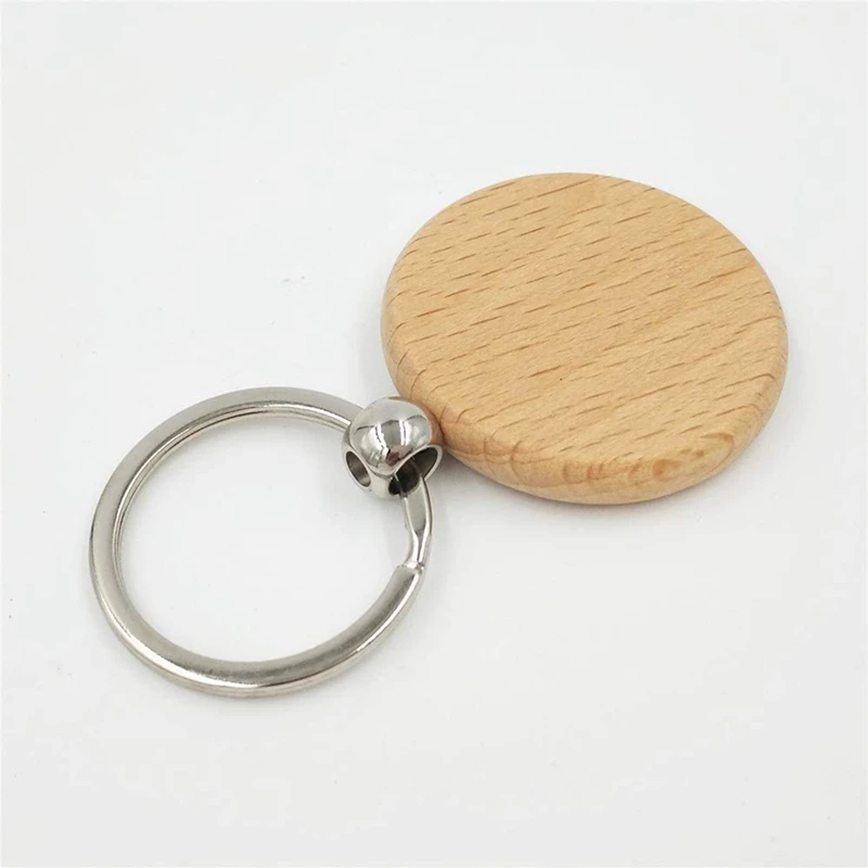Blank Wooden Keychain Rectangular Engraving Key Tag Can Be Engraved DIY Keyring Unfinished Wood For Crafts