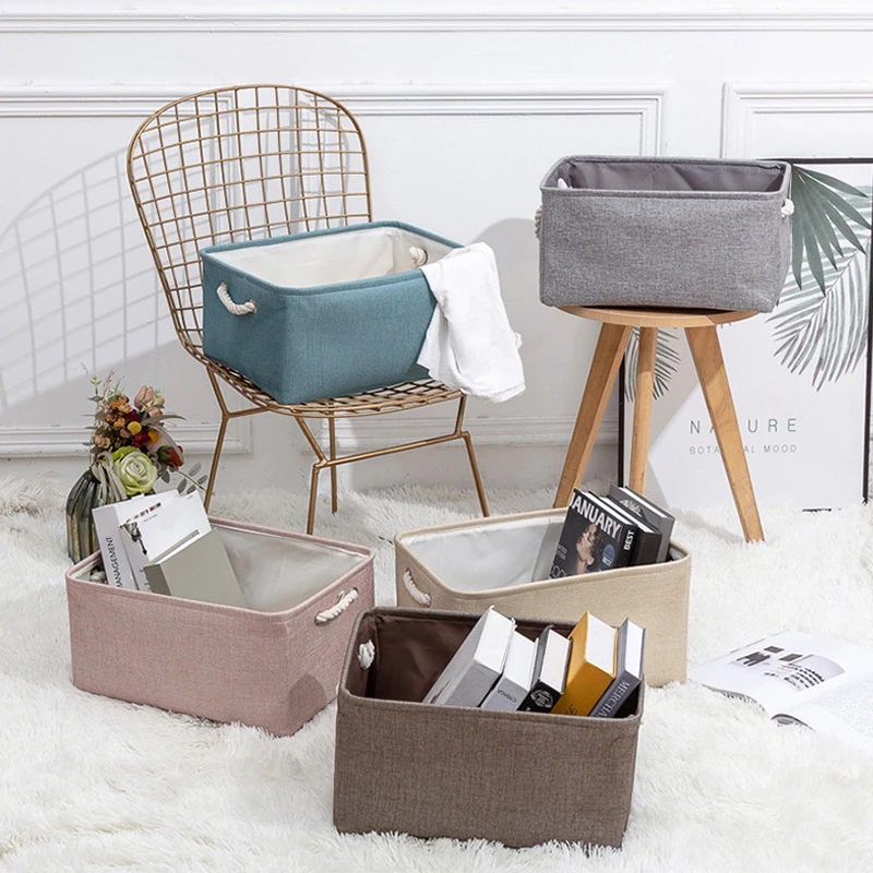 Clothes Storage Basket Home Supplies Sundries Sorting Basket Folding Linen Organizer Box  Desktop Organizer